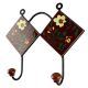 Brown Floral Ceramic Tile Hook